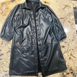 Medium pleather three quarter length jacket